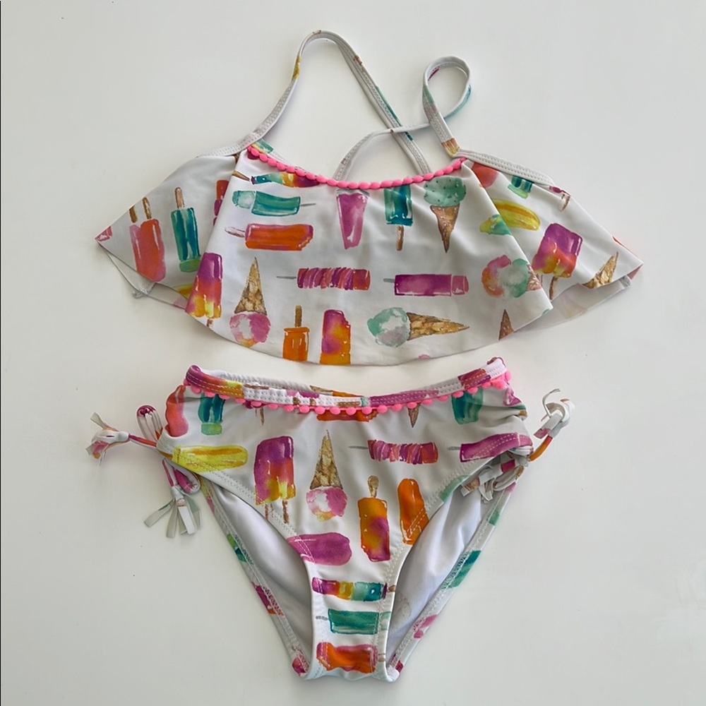 Kate Spade Girls Bikini Colorful Ice Cream Print Kids Swim Set